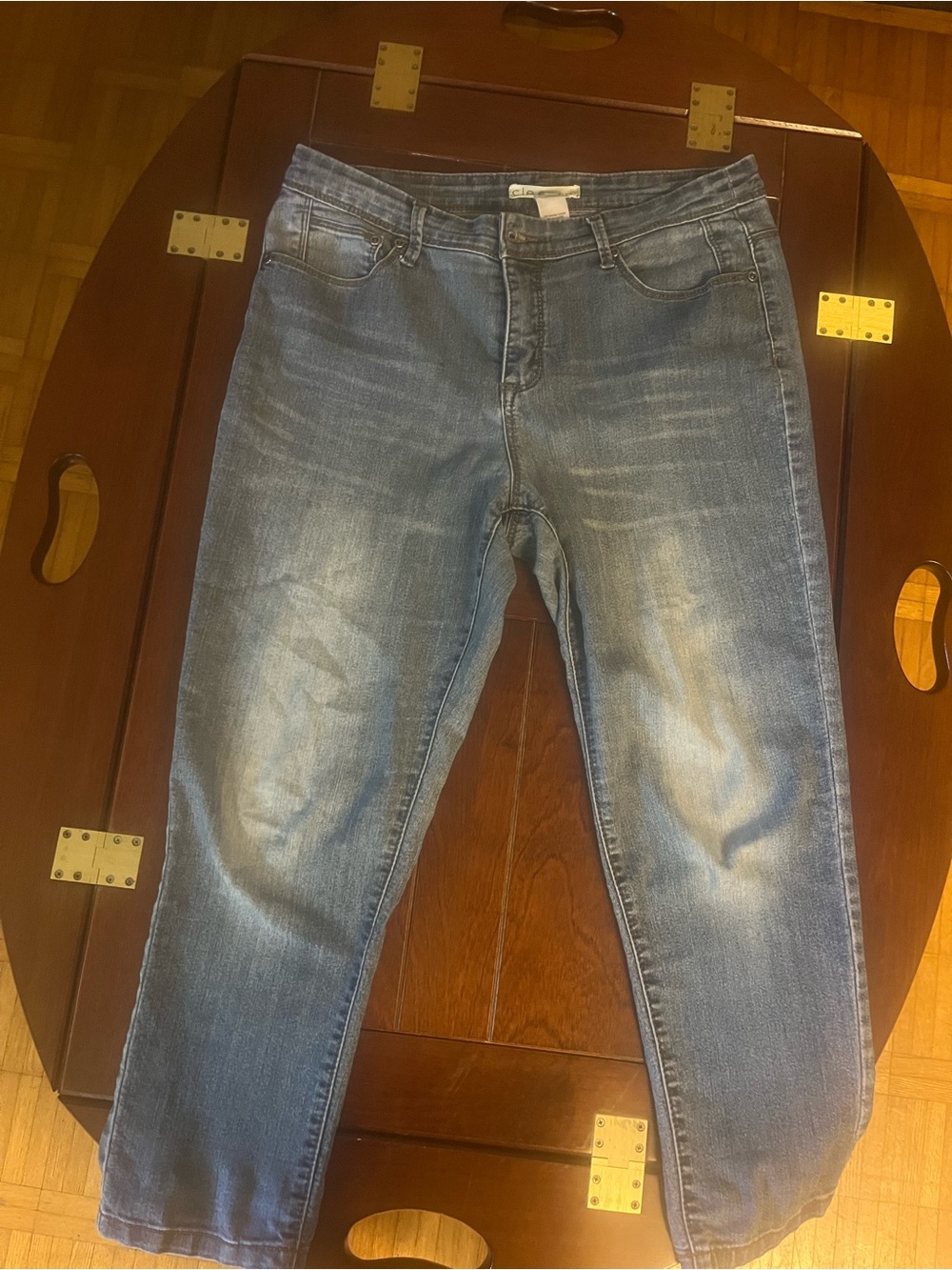 Cleo petites  Light Blue Stretch Jeggings